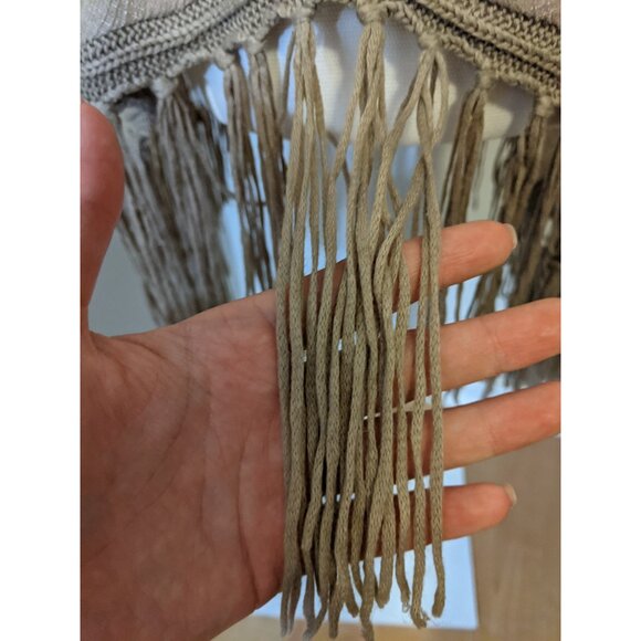 Womens Crochet Tunic Top Vest Brown Fringe Boho Lagenlook Fall Sleeveless Sz L - Picture 4 of 8